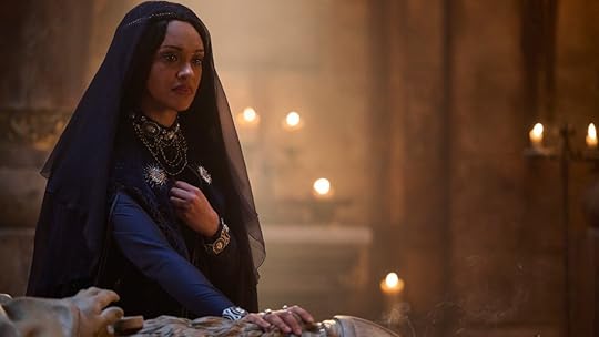 Miriel mourning her father in The Rings of Power season two