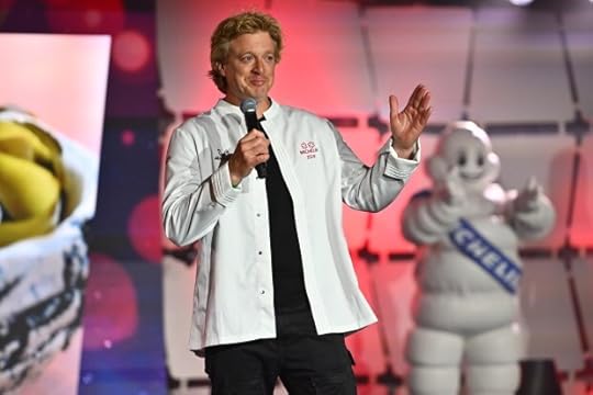 Chef Justin Cogley of Aubergine in Carmel-By-The-Sea becomes emotional after being awarded a two-star Michelin star during the Michelin Guide Ceremony California 2024 awards at the Ritz Carlton in Half Moon Bay, Calif., on Monday, Aug. 5, 2024. (Jose Carlos Fajardo/Bay Area News Group)
