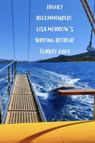 View of blue sky and seas from the front of a sailboat. From Highly recommended: Lisa Morrow's Writing Retreat Turkey 2025