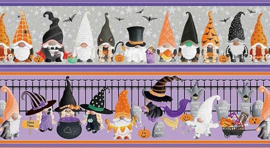 Spooktactular Gnomes Spooky Gnome Stripe Multi Fabric by the Yard by Benartex at ShopNZP.com