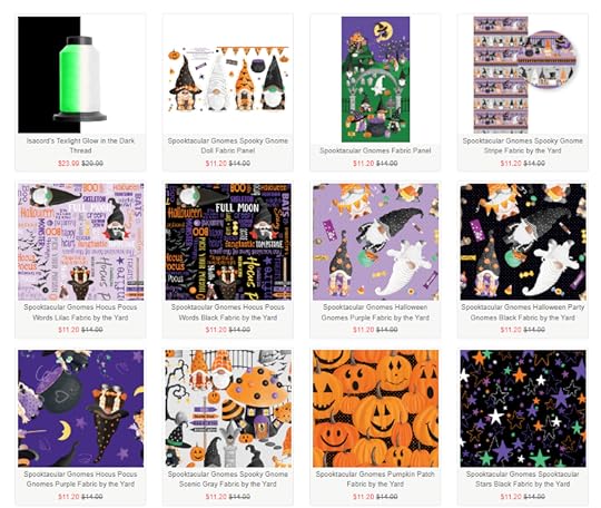 Spooktacular Gnomes Halloween Fabrics and Fabric Panels.