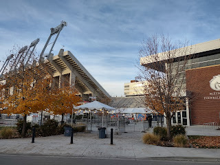 Outside an entrance at Albertson's Stadium in Boise Idaho