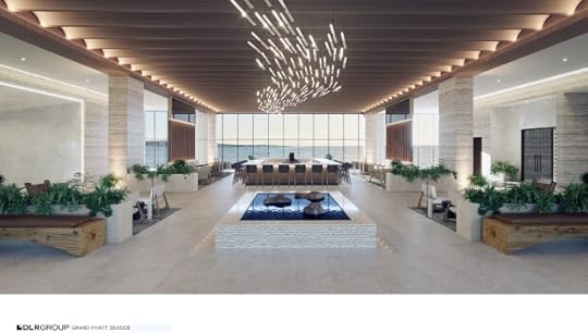 Artist rendering of the lobby bar area of the Grand Hyatt Seaside Resort Hotel. (DLR Group)