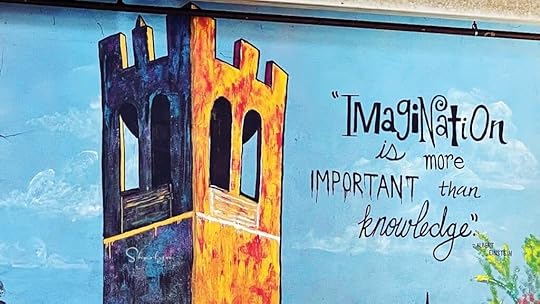 wall art of castle with Einstein quote on imagination similar to upskilling and reskilling