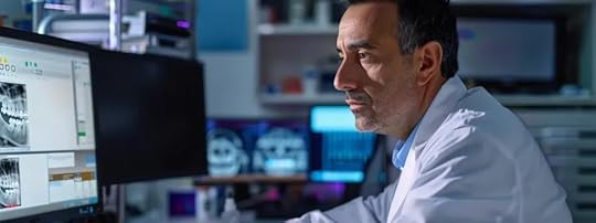 man looking at computer