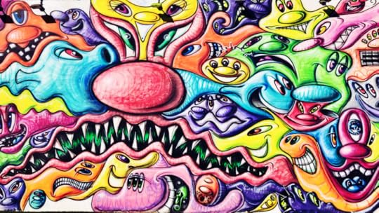 wall art many creative faces representing complicated people