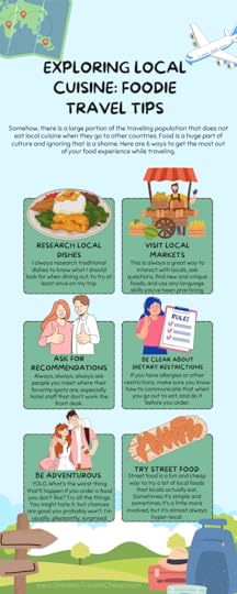 Don't be the person who actively avoids new foods, because it's too scary, or you hate change or whatever. Explore culture through cuisine.