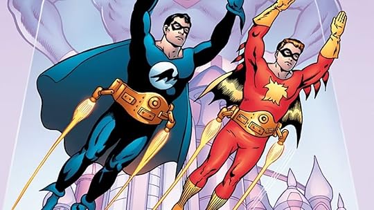 Superman and Jimmy Olsen as the heroes Nightwing and Flamebird.