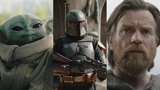 Grogu, Boba Fett, and Obi-Wan Kenobi, from their respective Disney+ shows.