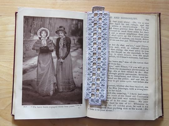 Sense and Sensibility, open to an illustration of Lucy Steele and Elinor Dashwood