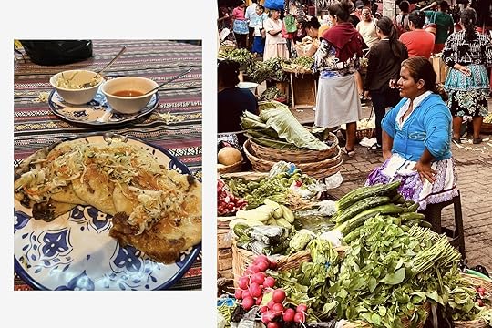 pupusas and food market in el salvador
