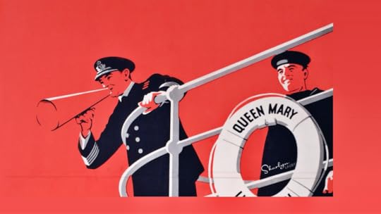 wall art bullhorn on Queen Mary referring to workplace communication