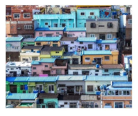 Gamcheon Culture Village is built on a steep mountainside overlooking the port city of Busan South Korea 