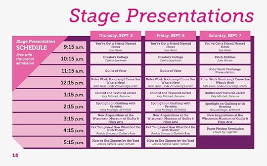 The Great Wisconsin Quilt Show 2024 Advance Registration Guide Stage Presentations Page 18
