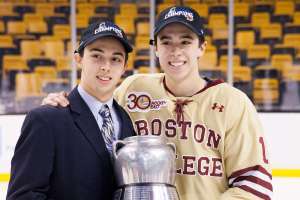 Matthew and Johnny Gaudreau, in Johnny's college days.