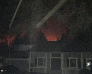 fire bearing down on a good neighborhood