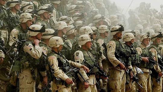 Soldiers from the 3rd Brigade of the 101st Airborne, Kuwaiti desert, March 20, 2003.
