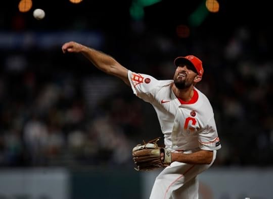 San Francisco Giants' Tristan Beck (43) throws against the Arizona Diamondbacks in the sixth inning at Oracle Park in San Francisco, Calif., on Tuesday, Sept. 3, 2024. (Nhat V. Meyer/Bay Area News Group)