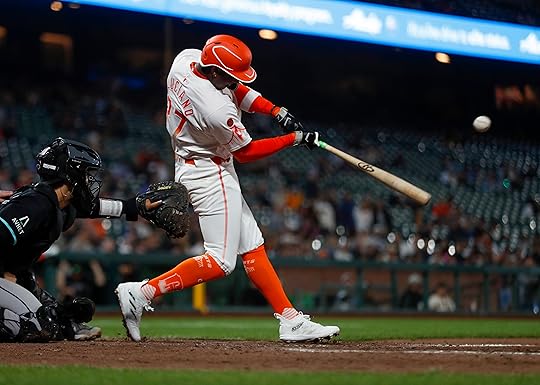 San Francisco Giants’ Marco Luciano (37) hits an RBI single...
