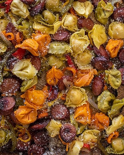 sheet pan smoked sausage tortellini and vegetables