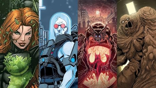 Batman villains Poison Ivy, Mr. Freeze, Man-Bat, and Clayface.