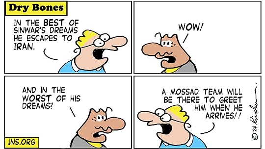 Dry Bones cartoon, Sinwar, Iran, Jews, War, Palestine, Arabs, Israel, IDF, Gaza, Oct7, Mossad, Hamas,