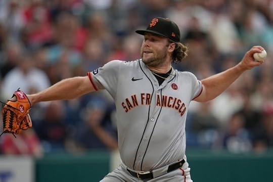 San Francisco Giants' Erik Miller pitches in the first inning of a baseball game against the Cleveland Guardians, Friday, July 5, 2024, in Cleveland. (AP Photo/Sue Ogrocki)