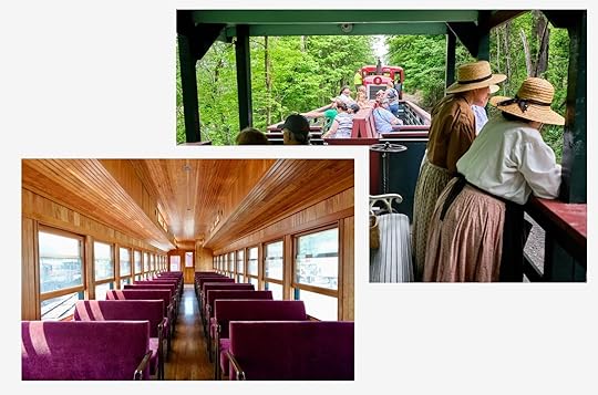 The enclosed cars and the open-air cars on the East Broad Top railroad.