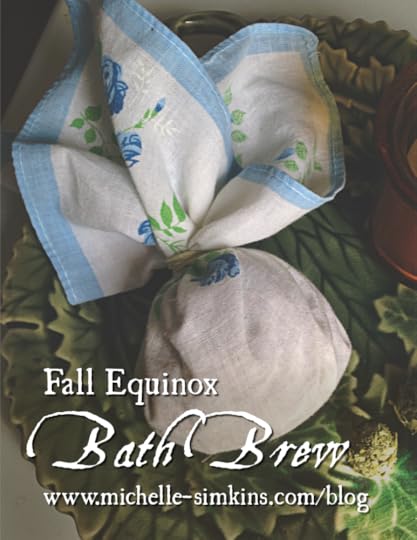 A blue and white handkerchief tied into a bundle with the words 