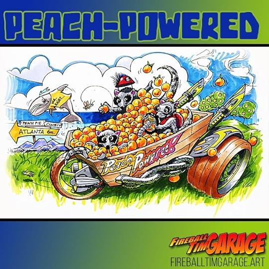 Peach Powered Georgia Hot Rod Concept Art by Fireball Tim Garage