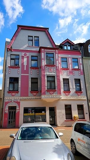 Pink art noveau building in Castrop-Rauxel