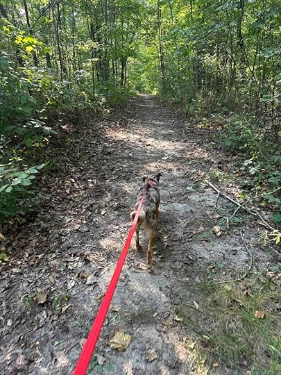 on the trail at Deniston Natural Resource Area
