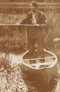 Grey Owl standing in a Bobs