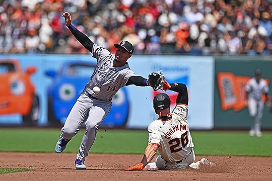 San Francisco Giants’ Matt Chapman (26) steals second base as...