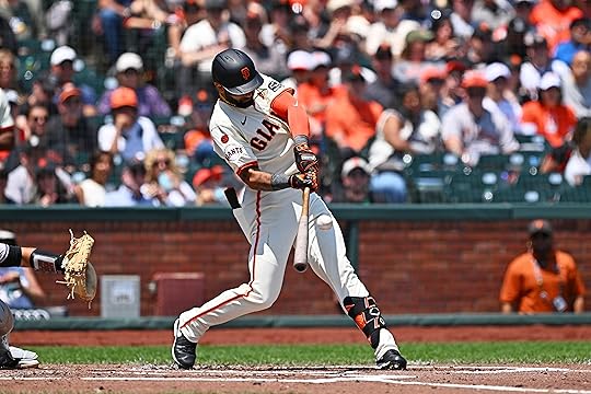 San Francisco Giants’ Derek Hill (48) connects for an RBI...