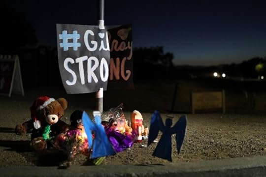 A makeshift memorial for the Gilroy Garlic Festival shooting victims is set up at the corner of Uvas Parkway and Miller Avenue in Gilroy July 30, 2019. (Ray Chavez/Staff Archives)