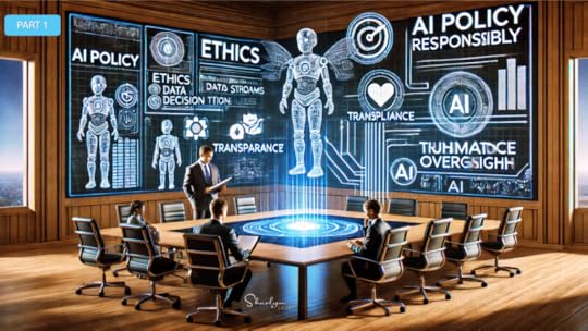 graphic image showing business boardroom developing artificial intelligence policy