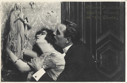 Maria Jacobini and Amleto Novelli in La preda (1921)
