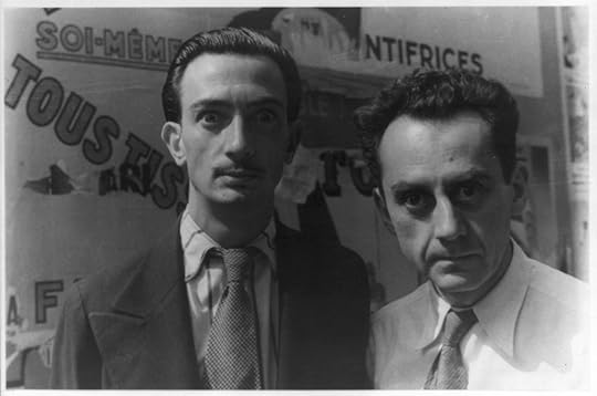A picture of Salvador Dali and Man Ray, both giving Crazy Eyes. This picture was probably taken at the Théâtre de la Gaîté-Montparnasse exhibition in Paris by Carl Van Vechten on June 16, 1934.