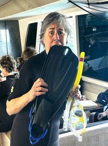 Diver preparing for GBR