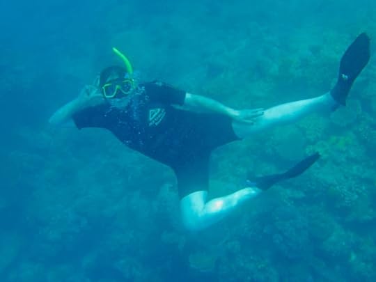 Teen diver at the great barrier reef