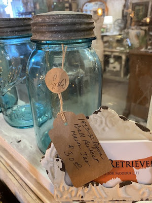 blue Mason jars at Deja Vu Antique Mall in Orcutt, California