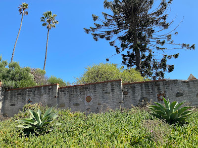 rustic fence around Adamson House at Malibu Lagoon State Beach in Malibu, California