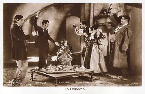Lillian Gish, John Gilbert and Renée Adorée in La Bohème (1926)
