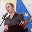 Warsaw, 09/27/2024. Education Minister Barbara Nwaka during a press conference 