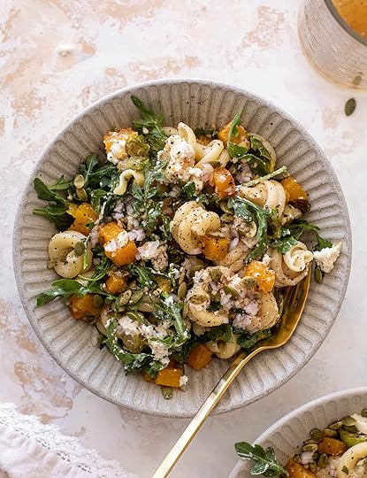 fall pasta salad with maple vinaigrette