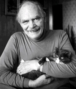 Pohl holding a cat