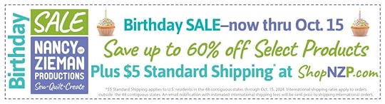 Nancy Zieman Productions Birthday Sale now through Oct 15, 2024 at ShopNZP.com