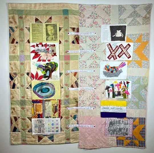 a quilt made by 2 women from 2 old quilts telling the story of their friendship