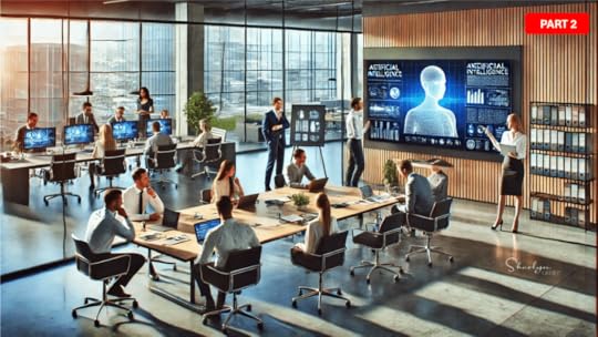 artificial intelligence generated image office workers creating components of AI policy